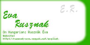 eva rusznak business card