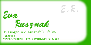 eva rusznak business card